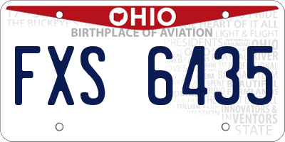 OH license plate FXS6435