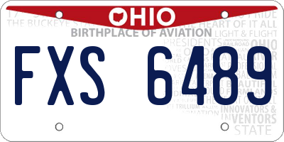 OH license plate FXS6489