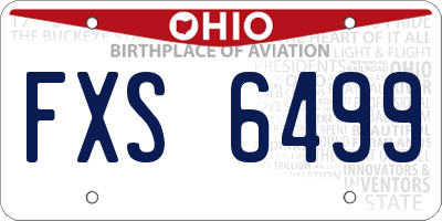 OH license plate FXS6499