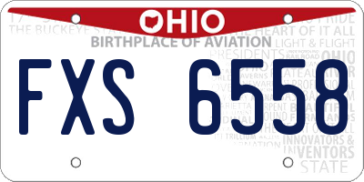 OH license plate FXS6558