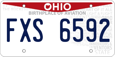 OH license plate FXS6592