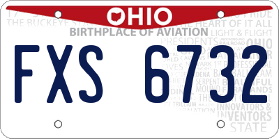 OH license plate FXS6732
