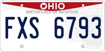 OH license plate FXS6793