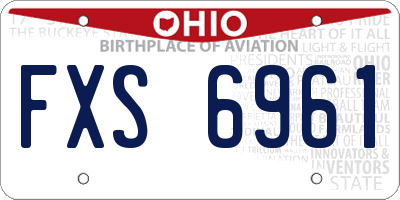 OH license plate FXS6961