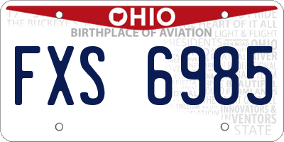 OH license plate FXS6985
