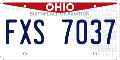 OH license plate FXS7037