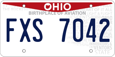 OH license plate FXS7042