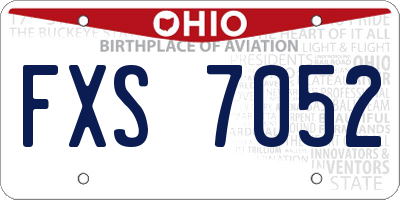 OH license plate FXS7052
