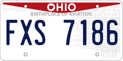 OH license plate FXS7186