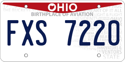 OH license plate FXS7220