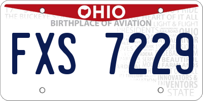 OH license plate FXS7229