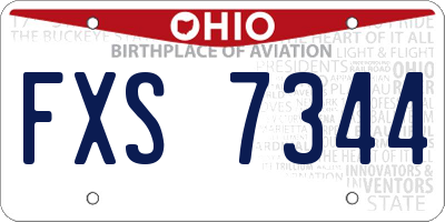 OH license plate FXS7344