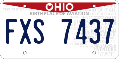 OH license plate FXS7437