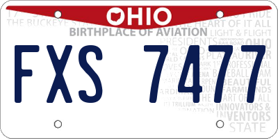 OH license plate FXS7477