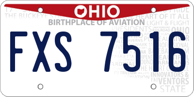 OH license plate FXS7516