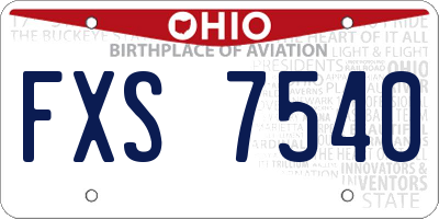 OH license plate FXS7540