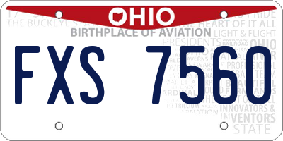 OH license plate FXS7560
