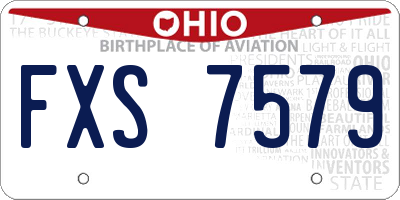 OH license plate FXS7579