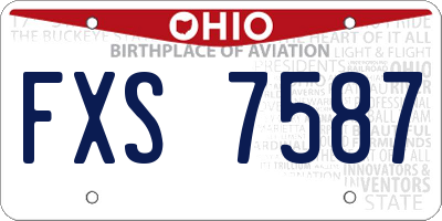 OH license plate FXS7587