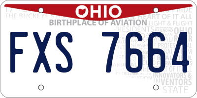 OH license plate FXS7664