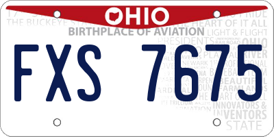 OH license plate FXS7675