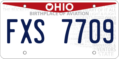 OH license plate FXS7709