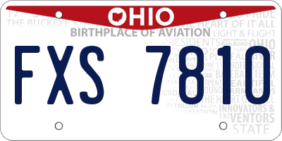 OH license plate FXS7810