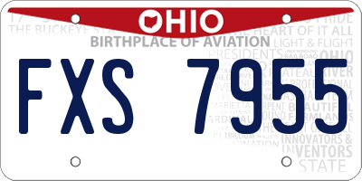 OH license plate FXS7955