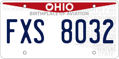 OH license plate FXS8032