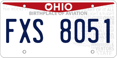 OH license plate FXS8051