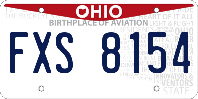OH license plate FXS8154