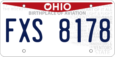 OH license plate FXS8178
