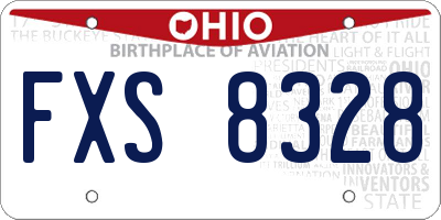 OH license plate FXS8328