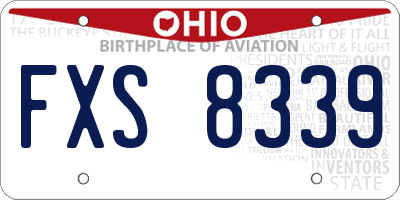 OH license plate FXS8339