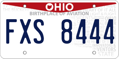 OH license plate FXS8444
