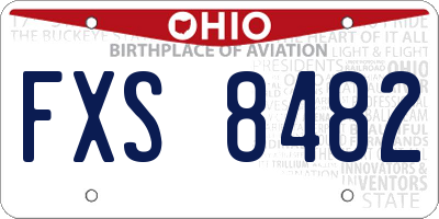 OH license plate FXS8482