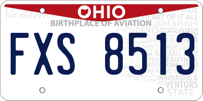 OH license plate FXS8513