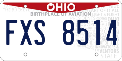 OH license plate FXS8514