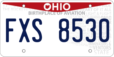 OH license plate FXS8530