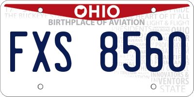 OH license plate FXS8560