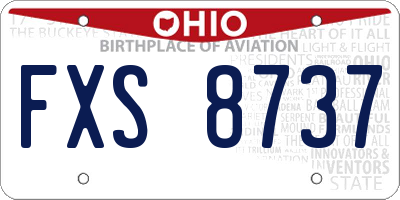 OH license plate FXS8737