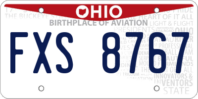 OH license plate FXS8767