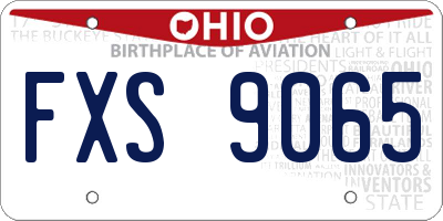 OH license plate FXS9065