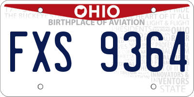 OH license plate FXS9364