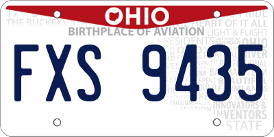 OH license plate FXS9435