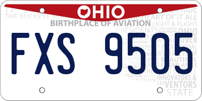 OH license plate FXS9505