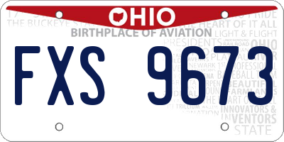 OH license plate FXS9673