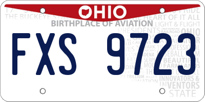 OH license plate FXS9723