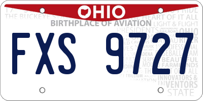 OH license plate FXS9727