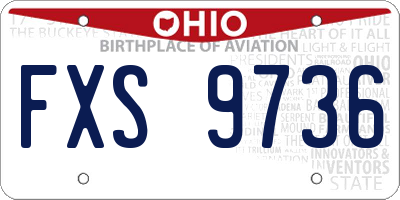 OH license plate FXS9736